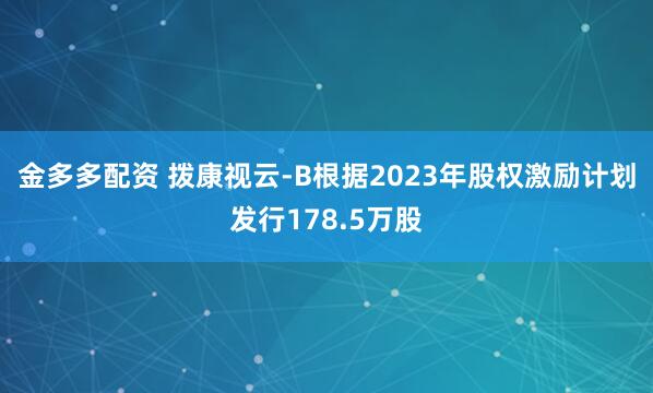 金多多配资 拨康视云-B根据2023年股权激励计划发行178.5万股